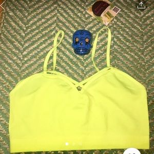 Neon Yellow Criss Cross front Bralette💛